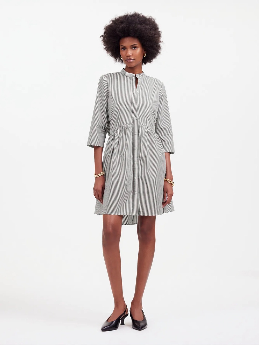 NEW Madewell Button-Front Mini Shirtdress